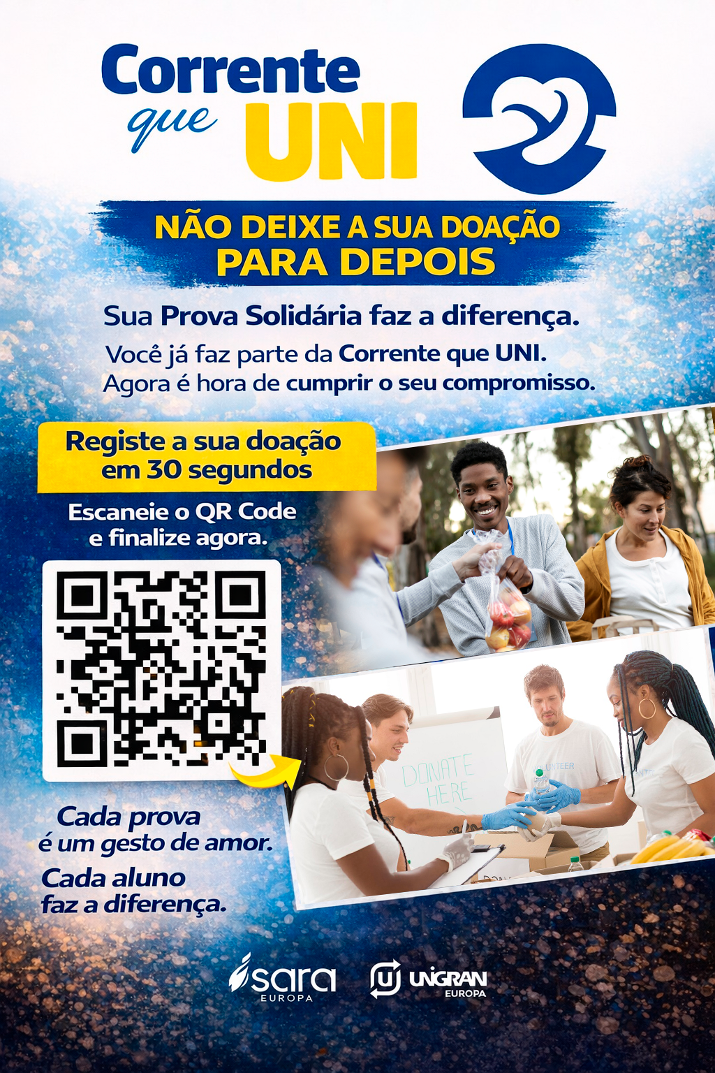 Cartaz oficial da campanha Corrente Que Uni